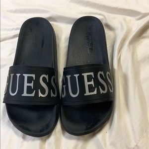Guess slides black and silver